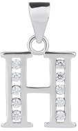 BEALIO 02891 Stříbrný přívěsek PÍSMENO H se zirkony (Ag 925/1000, 1,21 g) - Charm
