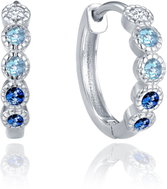 MINET Children's Silver Hoop Earrings with White and Blue Zirconia (Ag 925/1000, 1.85g) - Earrings