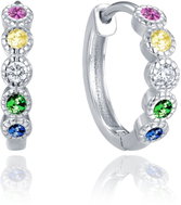 MINET Children's Silver Hoop Earrings with Multicoloured Zircons (Ag 925/1000, 1.85g) - Earrings