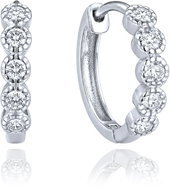 MINET Children's Silver Hoop Earrings with White Zircons (Ag 925/1000, 1.85g) - Earrings