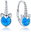 Silver unicorn earrings with blue opals and white zircons (Ag 925/1000, 2.35 g)