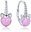Silver Unicorn Earrings with Pink Opals and White Zircons (Ag 925/1000, 2.35g)