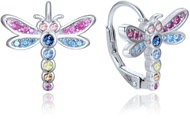 MINET Silver Children's Dragonfly Earrings with Coloured Zircons (Ag 925/1000, 2.65g) - Earrings