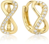 MINET Gold-Plated Silver Earrings Infinity with White Zircons (Ag 925/1000, 2.55 g) - Earrings