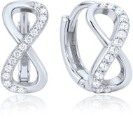 MINET Silver Infinity Earrings with White Zirconia (Ag 925/1000, 2.4g) - Earrings
