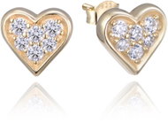 MINET Gold-Plated Silver Heart Earrings with Zirconia (Ag 925/1000, 1.4g) - Earrings