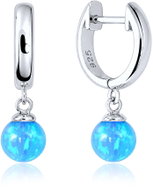 MINET Silver Earrings with Light Blue Opals (Ag 925/1000, 2.5g) - Earrings