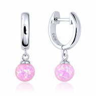 MINET Silver Earrings with Pink Opals (Ag 925/1000, 2.5g) - Earrings