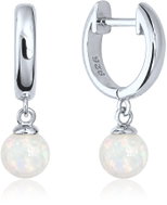 MINET Silver Earrings with White Opals (Ag 925/1000, 2.5g) - Earrings
