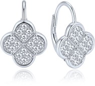 MINET Silver Clover Earrings with White Zirconia (Ag 925/1000, 3g) - Earrings