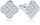 Four-Leaf Clover Earrings with White Zircons (Ag 925/1000, 2.4g)