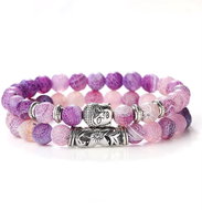 Silver Star Jasminewood ladies bracelets, Buddha, set of 2 - Bracelet