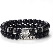 Predator Q1 Amethystwood pánské náramky, Buddha, sada 2 kusy - Náramek