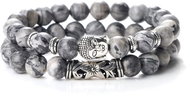 Predator Q1 Blackthorn pánské náramky, Buddha, sada 2 kusy - Náramek