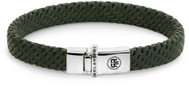 Rebel & Rose Mastery Collection Woven Green Men's Leather Bracelet, Silver Clasp (Ag 925/1000) - Bracelet