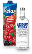 Vodka Absolut 40% 1l + Relax Cranberry 1l - Vodka