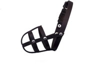 Bafpet Leather muzzle, knitted, black, size 0, O.D. 14cm, L.D. 5cm, O.K. 26-32cm, 19700C - Dog Muzzle