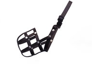 Bafpet Leather muzzle, knitted, black, size 2, O.D. 20cm, L.D. 7cm, O.K. 35-47cm, 19702C - Dog Muzzle
