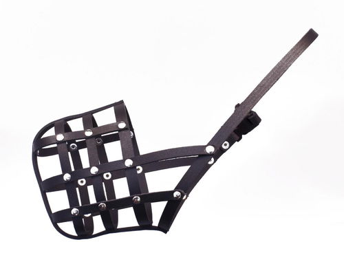 Bafpet Kožený náhubek, pletený, černý, vel. č. 4, OČ 30cm, DČ 9cm, OK 44-59cm, 19704C - Náhubek pro psa - Hlavní obrázek