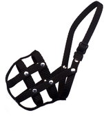 Bafpet Strap muzzle, knitted, black, O.D. 20cm, L.D. 7cm, O.K. 35-47cm, 19702D - Dog Muzzle