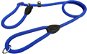 Bafpet Předváděcí vodítko, jednobarevné lano, šité kůží - Modrá, 12mm × 130cm, 15223J - Vodítko