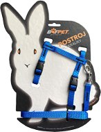 Bafpet Set pro králíka - kšíry + vodítko, Modrá, 10mm × 120cm, 10mm × OK 19-26, OH 24-37cm, 20411J - Postroj
