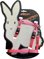 Bafpet Set pro králíka - kšíry + vodítko, Růžová, 10mm × 120cm, 10mm × OK 19-26, OH 24-37cm, 20411N - Postroj