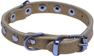 Bafpet Kožený obojek SUNNY zdobený nýty - Přírodní, 10mm × 26cm /18-23/ 02109NK - Dog Collar