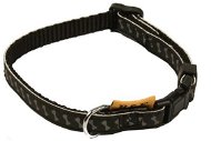 Bafpet Popruhový obojek "Reflexní kostičky" -  černý, 10mm × 20-35cm, 18105K - Dog Collar
