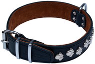 Bafpet Kožený obojek zdobený tlapkami JAGO - Černý, 45mm × 80cm /63-73/ 07123T - Dog Collar
