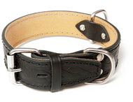 Bafpet Kožený obojek zdobený vlisem, HERRY - Černý, 45mm × 80cm /61-72/ 07106 - Dog Collar