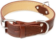 Bafpet Leather collar with embossed decoration, HERRY - Brown, 45mm × 80cm /61-72/ 07106 - Dog Collar