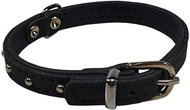 Bafpet Leather collar DENYS - Black, 14mm × 32cm /24-29/ 04111 - Dog Collar