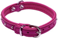 Bafpet Leather collar DENYS - Fuchsia, 14mm × 32cm /24-29/ 04111 - Dog Collar