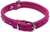 Bafpet Kožený obojek DENYS - Fuchsie, 14mm × 37cm /29-35/ 04112 - Dog Collar