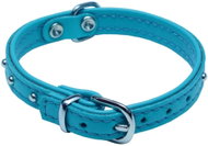 Bafpet Kožený obojek DENYS - Modrá, 14mm × 27cm /19-24/ 04110 - Dog Collar