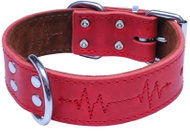 Bafpet ECG Leather Collar - Red, 40mm × 65cm /47-57/ 07163E - Dog Collar