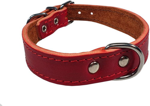 Bafpet Kožený obojek FIDO - Červený - Dog Collar - Main image