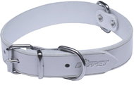 Bafpet Leather collar ARGUS, smooth - White, 20mm × 45cm /34-41/ 07111 - Dog Collar
