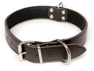 Bafpet Kožený obojek STELLA podšitý filcem, hladký - Černý, 30mm × 55cm /38-49/ 01120 - Dog Collar