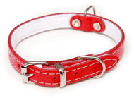 Bafpet Kožený obojek STELLA podšitý filcem, hladký - Červený, 16mm × 45cm /36-42/ 01108 - Dog Collar