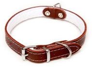 Bafpet Kožený obojek STELLA podšitý filcem, hladký - Hnědý, 12mm × 30cm /21-27/ 01105 - Dog Collar