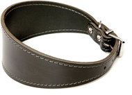 Bafpet Leather greyhound collar, smooth - Black, 60mm × 47cm /36-44/ 00121 - Dog Collar