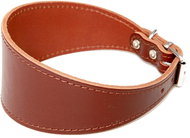 Bafpet Kožený obojek pro chrty, hladký - Hnědý, 60mm × 42cm /32-40/ 00120 - Dog Collar