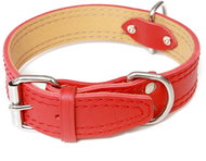 Bafpet Leather collar HERRY decorated with stitching - Red, 35mm × 60cm /45-55/ 07102A - Dog Collar