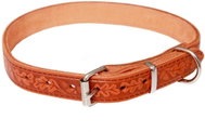 Bafpet Leather collar Grazl decorated - Cognac, 18mm × 45cm /32-40/ 14103V - Dog Collar