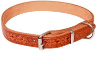 Bafpet Leather collar Grazl decorated - Cognac, 22mm × 60cm /45-55/ 14106V - Dog Collar