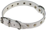 Bafpet Kožený zdobený obojek Stella podšitý filcem - Bílá, 16mm × 40cm /30-35/ 01112 - Dog Collar