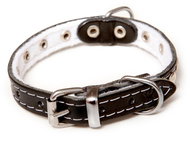 Bafpet Kožený zdobený obojek Stella podšitý filcem - Černý, 14mm × 35cm /26-32/ 01111 - Obojek pro psy