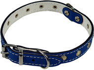 Bafpet Kožený zdobený obojek Stella podšitý filcem - Modrá, 10mm × 26cm /17-22/ 01102 - Obojek pro psy